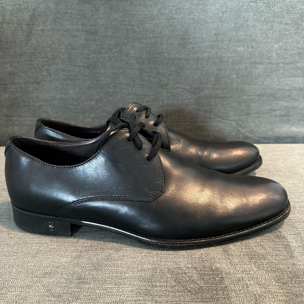 John Varvatos Black Leather Dress Shoe With Original Bag